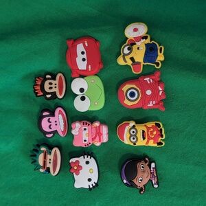 Crocs Jibbitz Bundle of 11 Kids Animated Characters Hello Kitty Monkeys Frog New